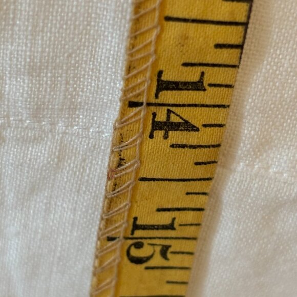 Bryn Walker Linen White Tunic Top with side slits - Picture 8 of 13